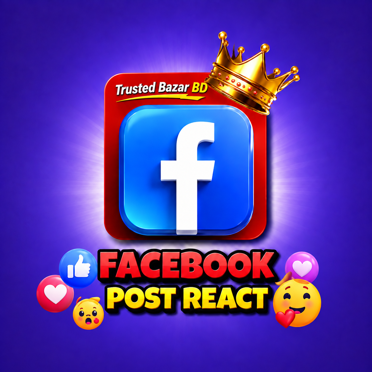 Facebook Post Reactions 👍❤️🤗😮 